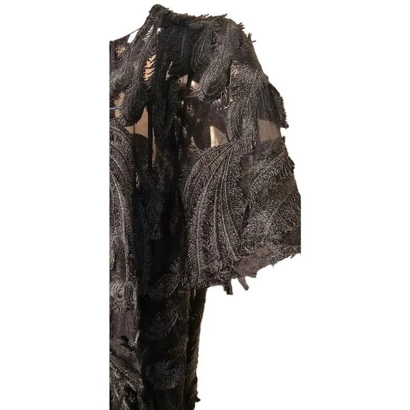 NWOT Michael Kors  Feather-Embroidered‎ Dress, Black, Size 2 - Picture 4 of 11